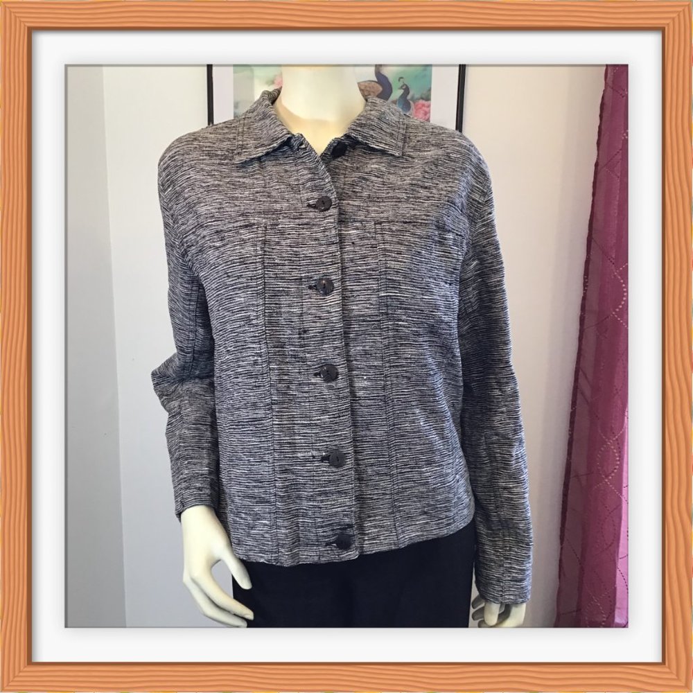 Chico's  Women Long Sleeve Tweed Jacket Size 1